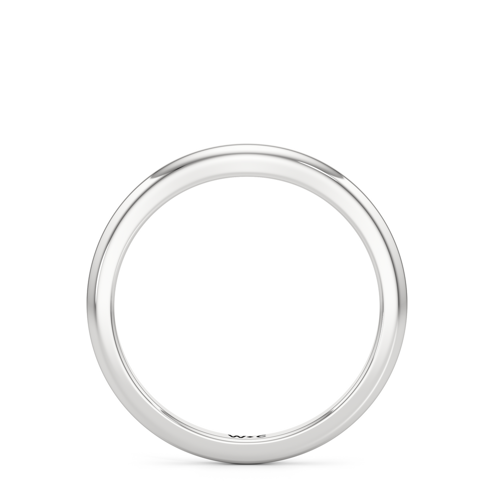 The Jacqueline Wedding Band with Platinum Cut Diamond in 14KT Platinum view 2
