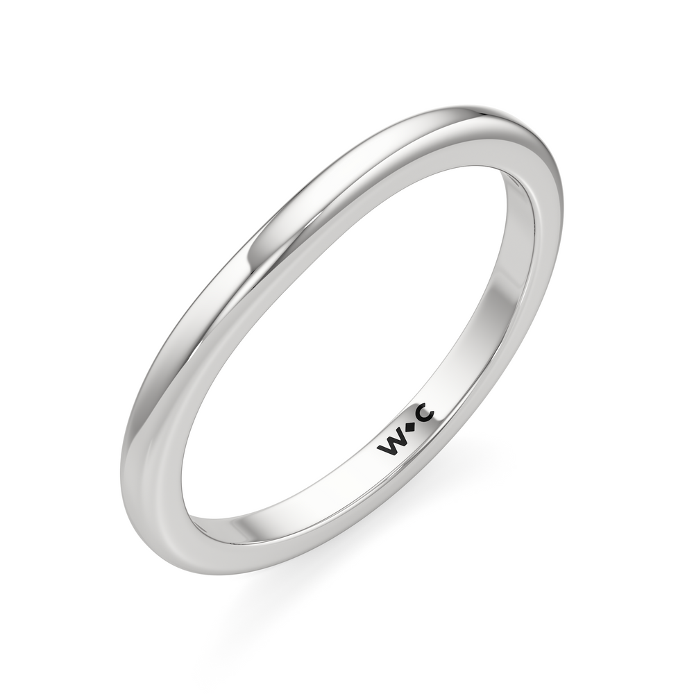 The Jacqueline Wedding Band with Platinum Cut Diamond in 14KT Platinum view 3
