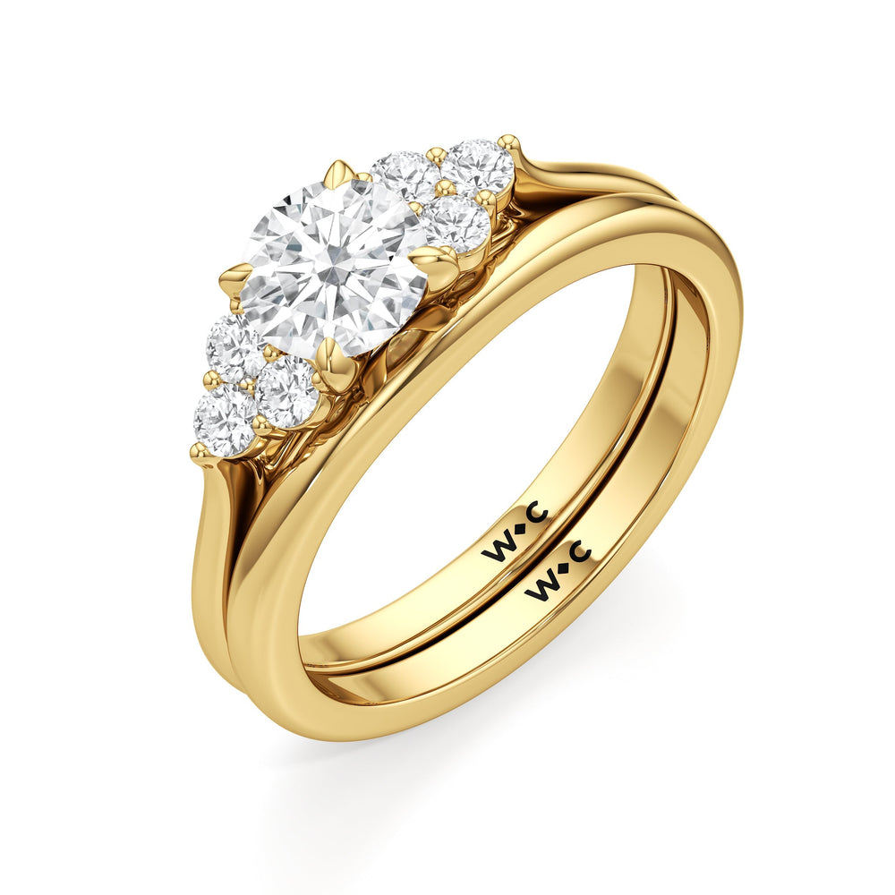 The Jacqueline Wedding Band with 18KT Yellow Gold Cut Diamond in 14KT Yellow Gold view 4

