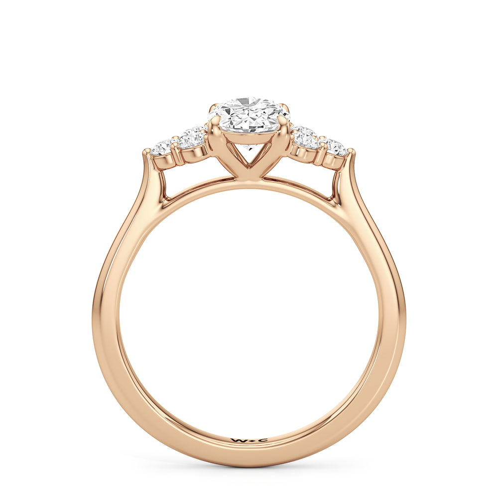 The Jacqueline Engagement Ring with Oval Cut Diamond in 14KT Rose Gold view 2
