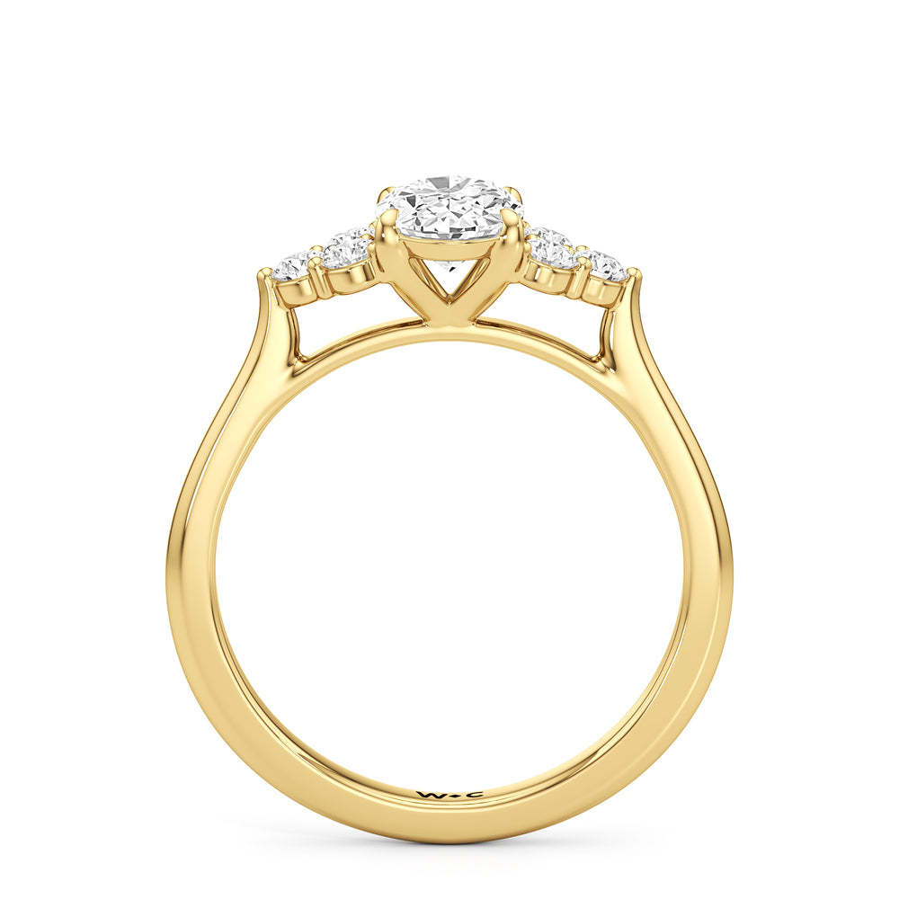 The Jacqueline Engagement Ring with Oval Cut Diamond in 14KT Yellow Gold view 2
