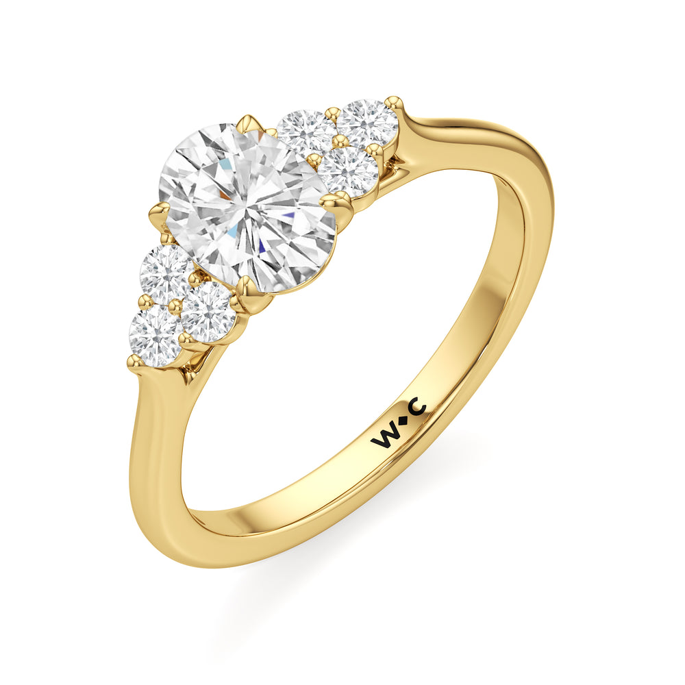 The Jacqueline Engagement Ring with Oval Cut Diamond in 14KT Yellow Gold view 3
