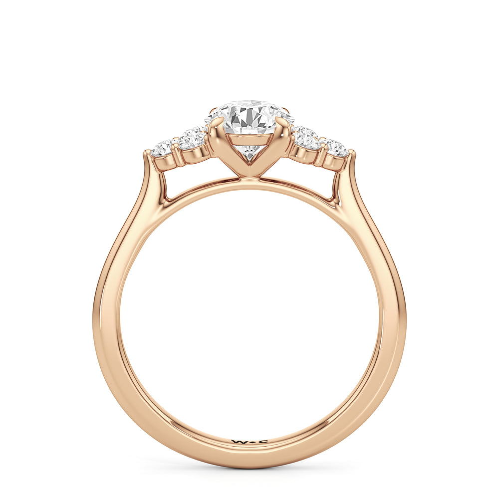 The Jacqueline Engagement Ring with Round Cut Diamond in 14KT Rose Gold view 2
