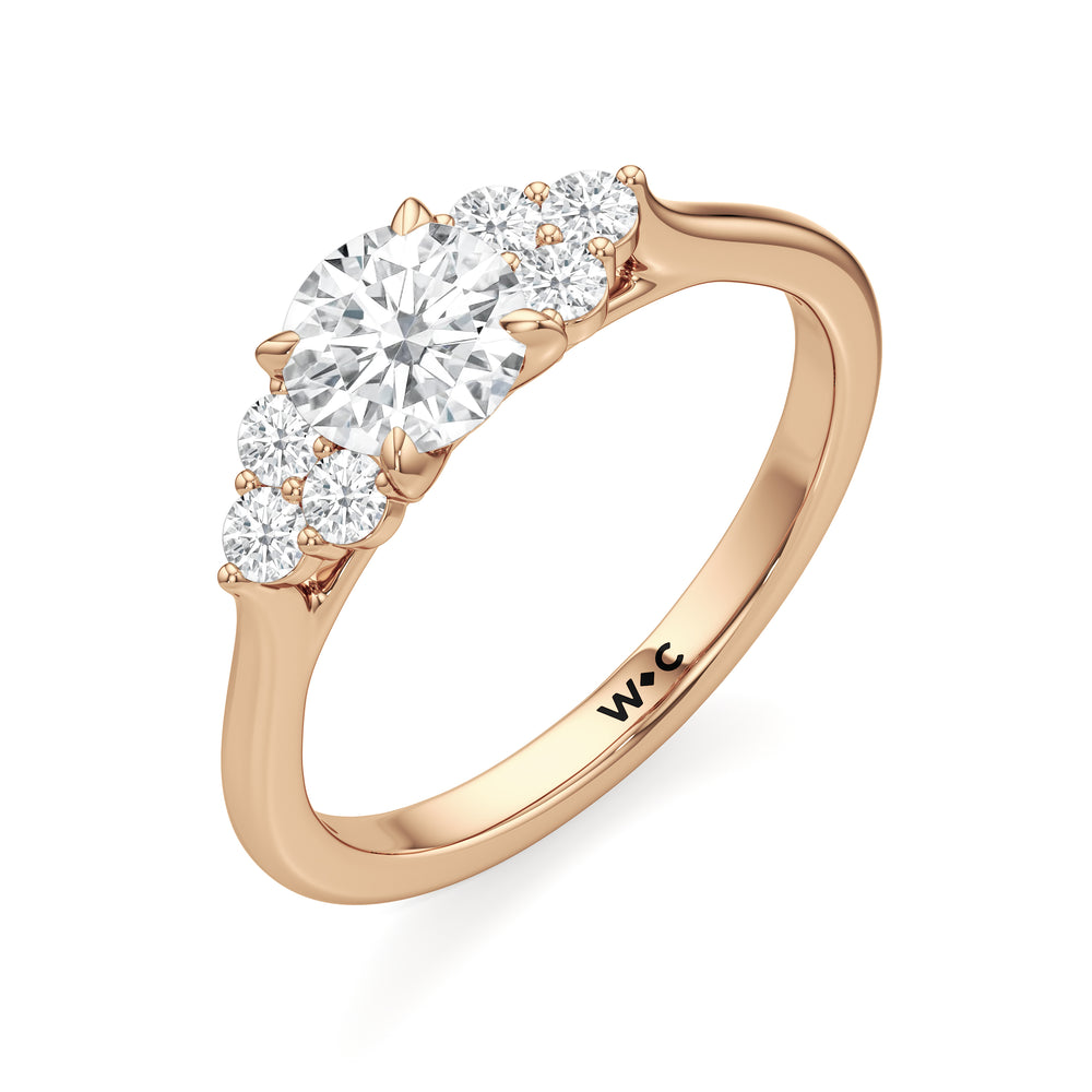 The Jacqueline Engagement Ring with Round Cut Diamond in 14KT Rose Gold view 3
