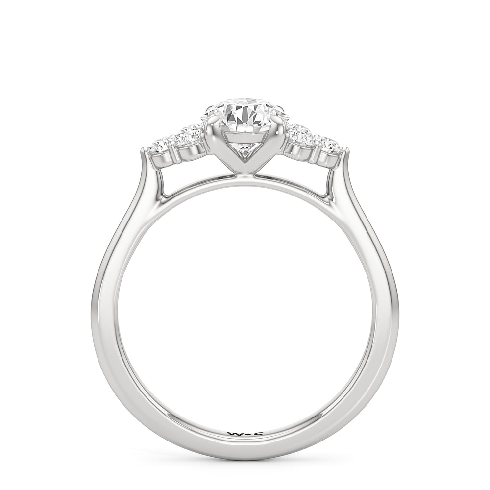 The Jacqueline Engagement Ring with Round Cut Diamond in 14KT Platinum view 2

