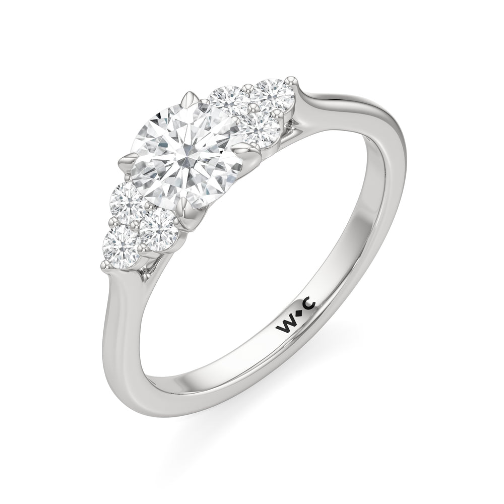 The Jacqueline Engagement Ring with Round Cut Diamond in 14KT Platinum view 3
