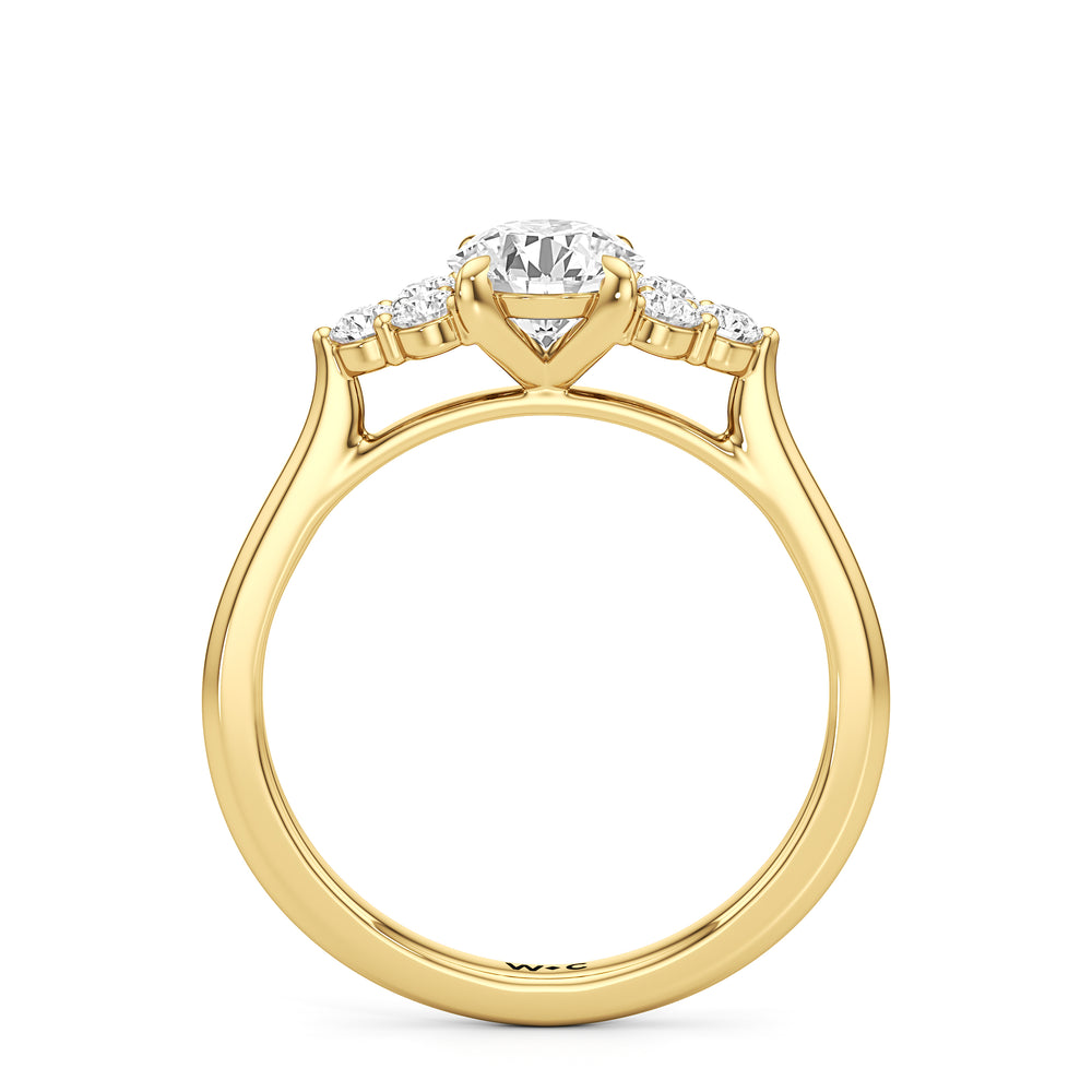 The Jacqueline Engagement Ring with Round Cut Diamond in 14KT Yellow Gold view 2
