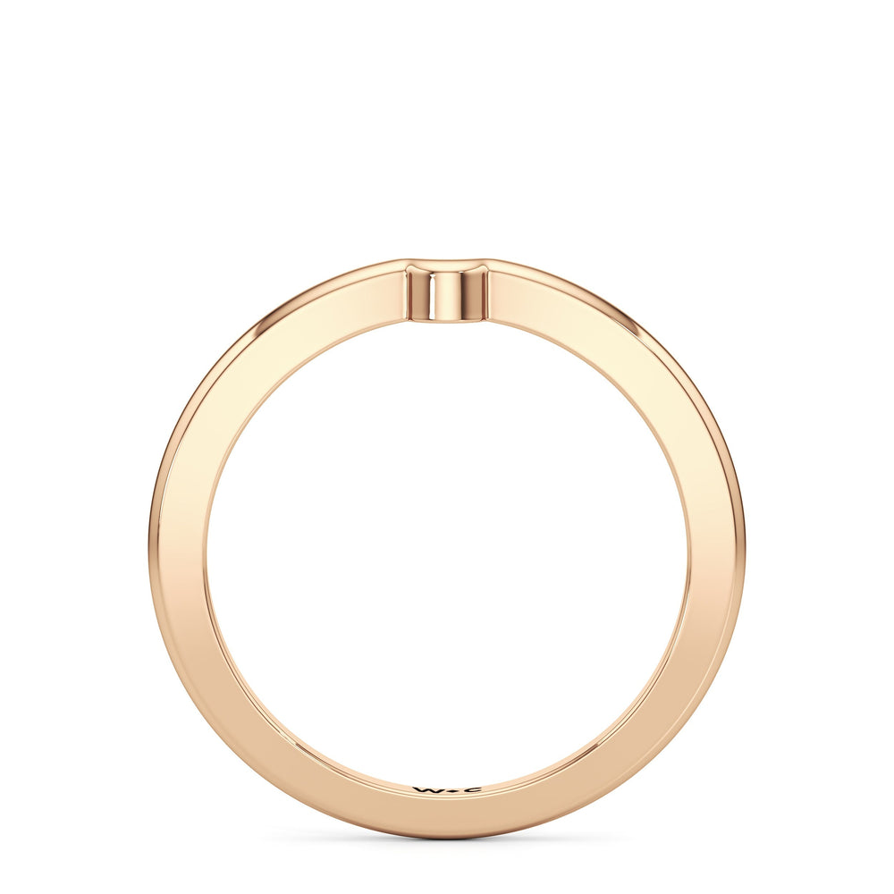 The Quinn Wedding Band with 18KT Rose Gold Cut Diamond in 14KT Rose Gold view 2
