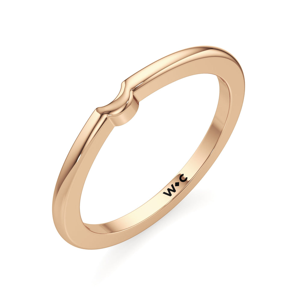 The Quinn Wedding Band with 18KT Rose Gold Cut Diamond in 14KT Rose Gold view 3
