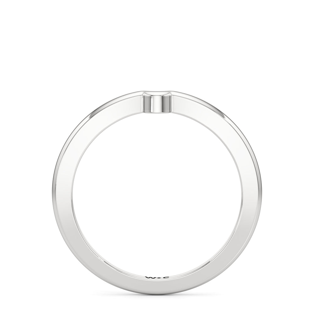 The Quinn Wedding Band with Platinum Cut Diamond in 14KT Platinum view 2
