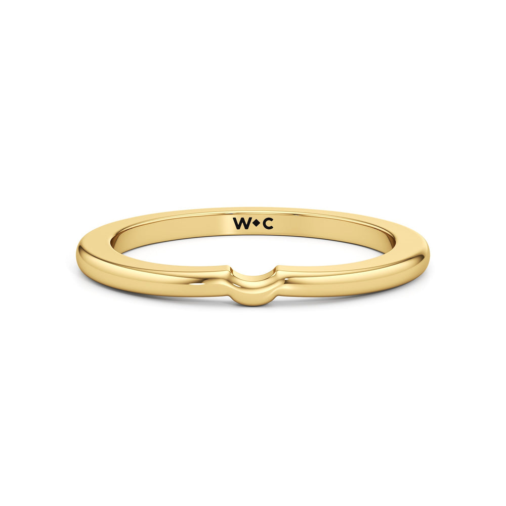 The Quinn Wedding Band with 18KT Yellow Gold Cut Diamond in 14KT Yellow Gold view 1
