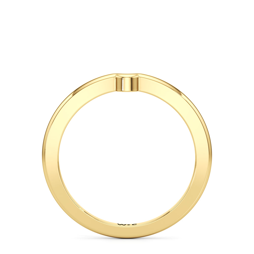 The Quinn Wedding Band with 18KT Yellow Gold Cut Diamond in 14KT Yellow Gold view 2
