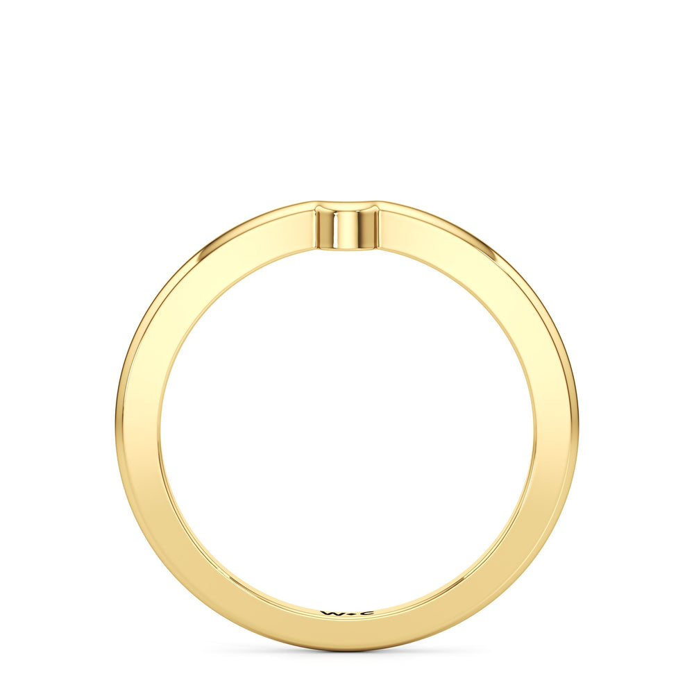 The Quinn Wedding Band with 18KT Yellow Gold Cut Diamond in 14KT Yellow Gold view 2
