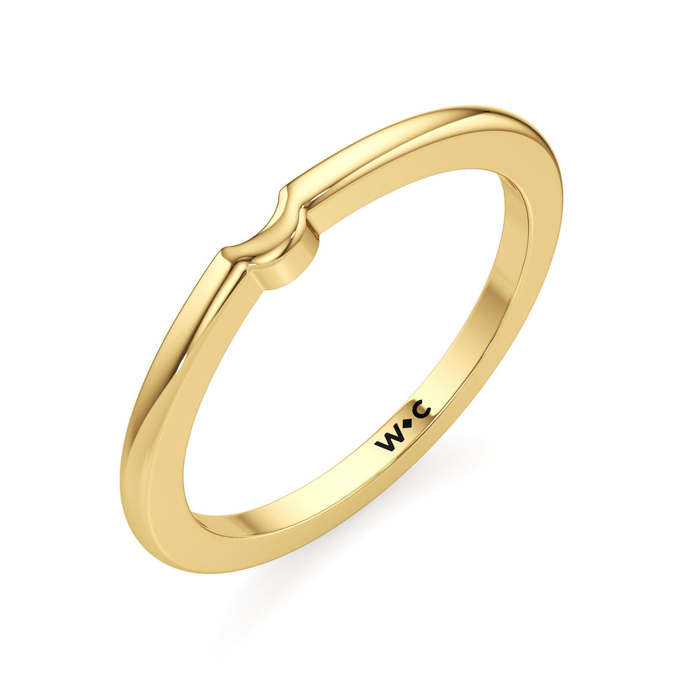 The Quinn Wedding Band with 18KT Yellow Gold Cut Diamond in 14KT Yellow Gold view 3
