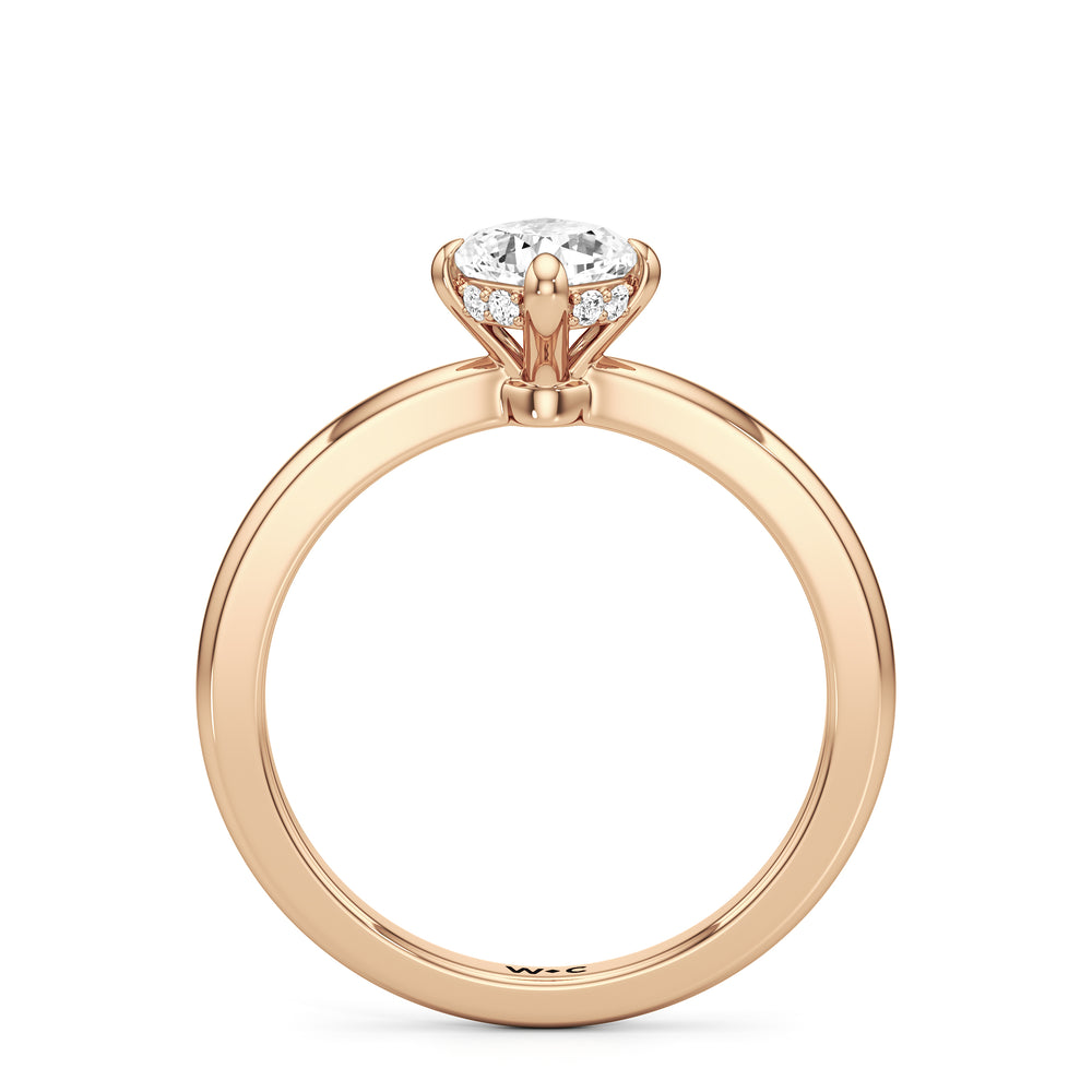The Quinn Engagement Ring with Cushion Cut Diamond in 14KT Rose Gold view 2
