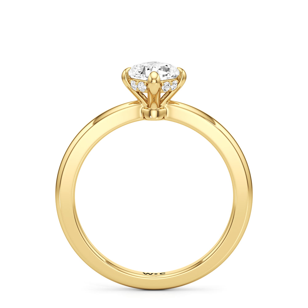 The Quinn Engagement Ring with Cushion Cut Diamond in 14KT Yellow Gold view 2

