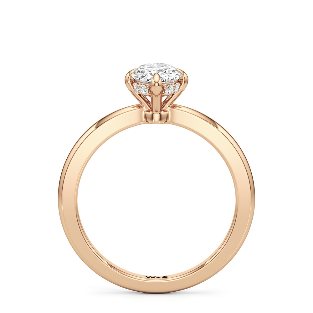 The Quinn Engagement Ring with Oval Cut Diamond in 14KT Rose Gold view 2
