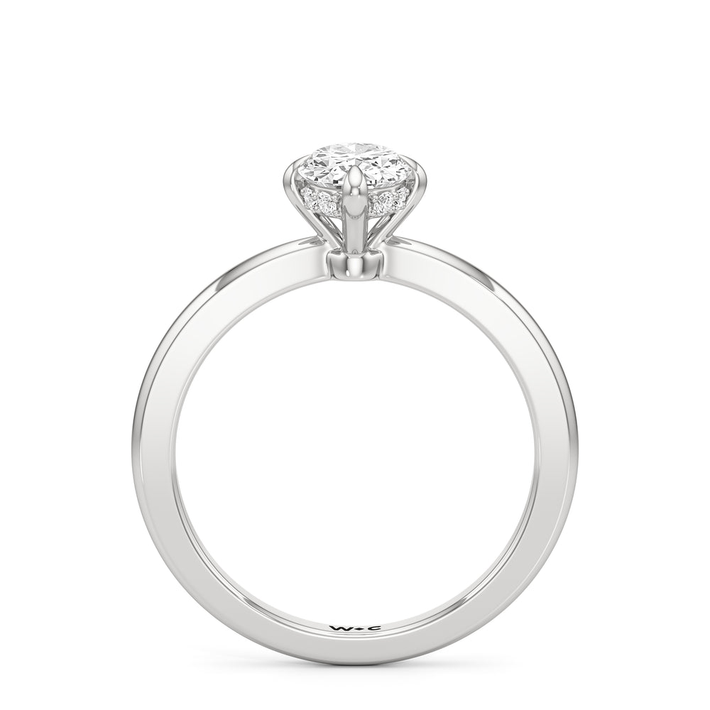 The Quinn Engagement Ring with Oval Cut Diamond in 14KT Platinum view 2
