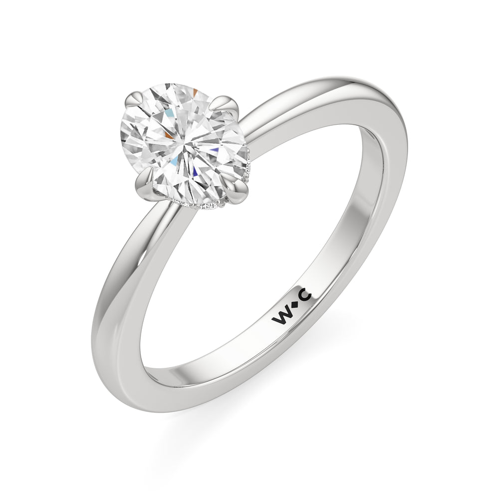 The Quinn Engagement Ring with Oval Cut Diamond in 14KT Platinum view 3
