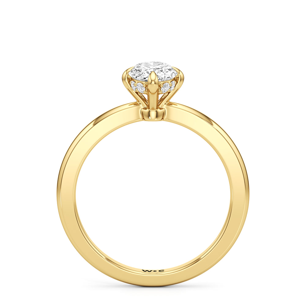 The Quinn Engagement Ring with Oval Cut Diamond in 14KT Yellow Gold view 2
