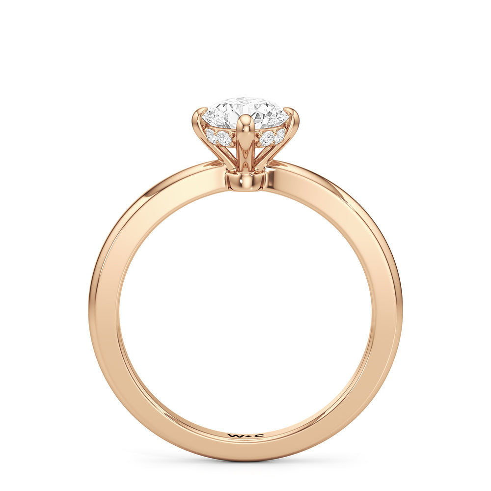 The Quinn Engagement Ring with Round Cut Diamond in 14KT Rose Gold view 2
