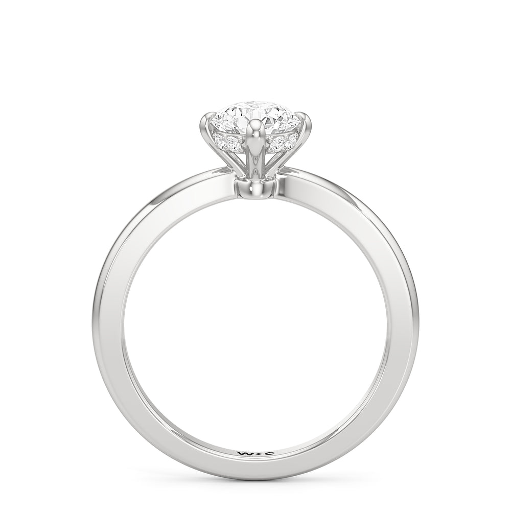 The Quinn Engagement Ring with Round Cut Diamond in 14KT Platinum view 2
