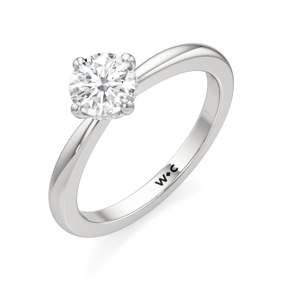 The Quinn Engagement Ring with Round Cut Diamond in 14KT Platinum view 3
