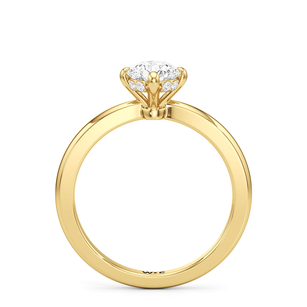 The Quinn Engagement Ring with Round Cut Diamond in 14KT Yellow Gold view 2
