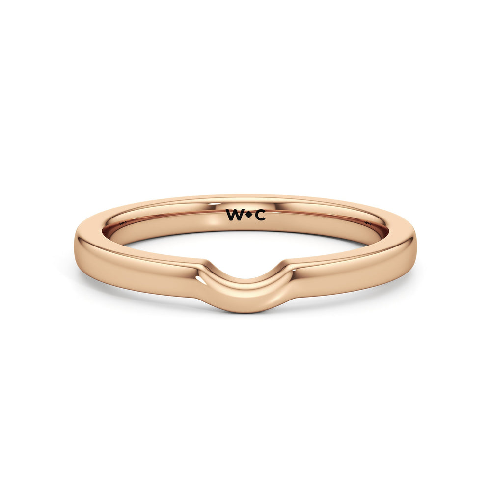 The Camille Wedding Band with 18KT Rose Gold Cut Diamond in 14KT Rose Gold view 1
