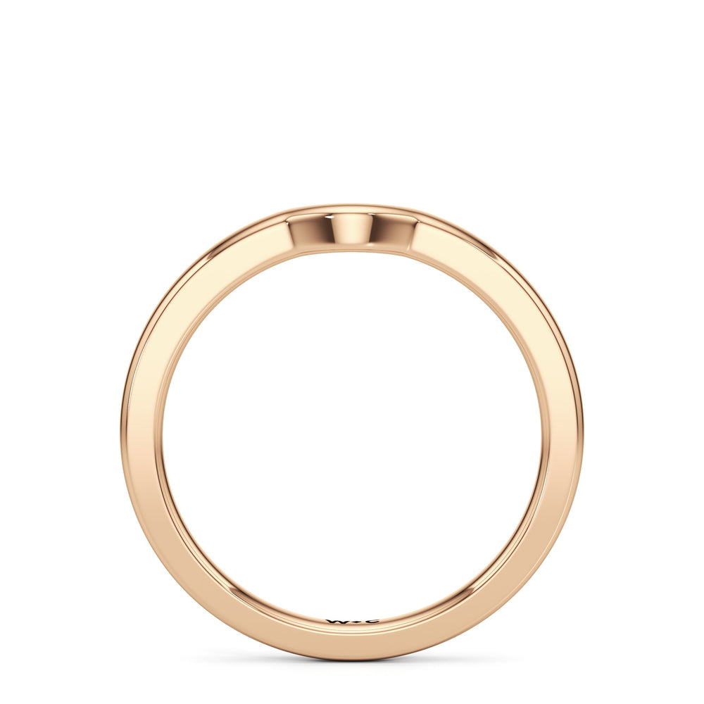 The Camille Wedding Band with 18KT Rose Gold Cut Diamond in 14KT Rose Gold view 2
