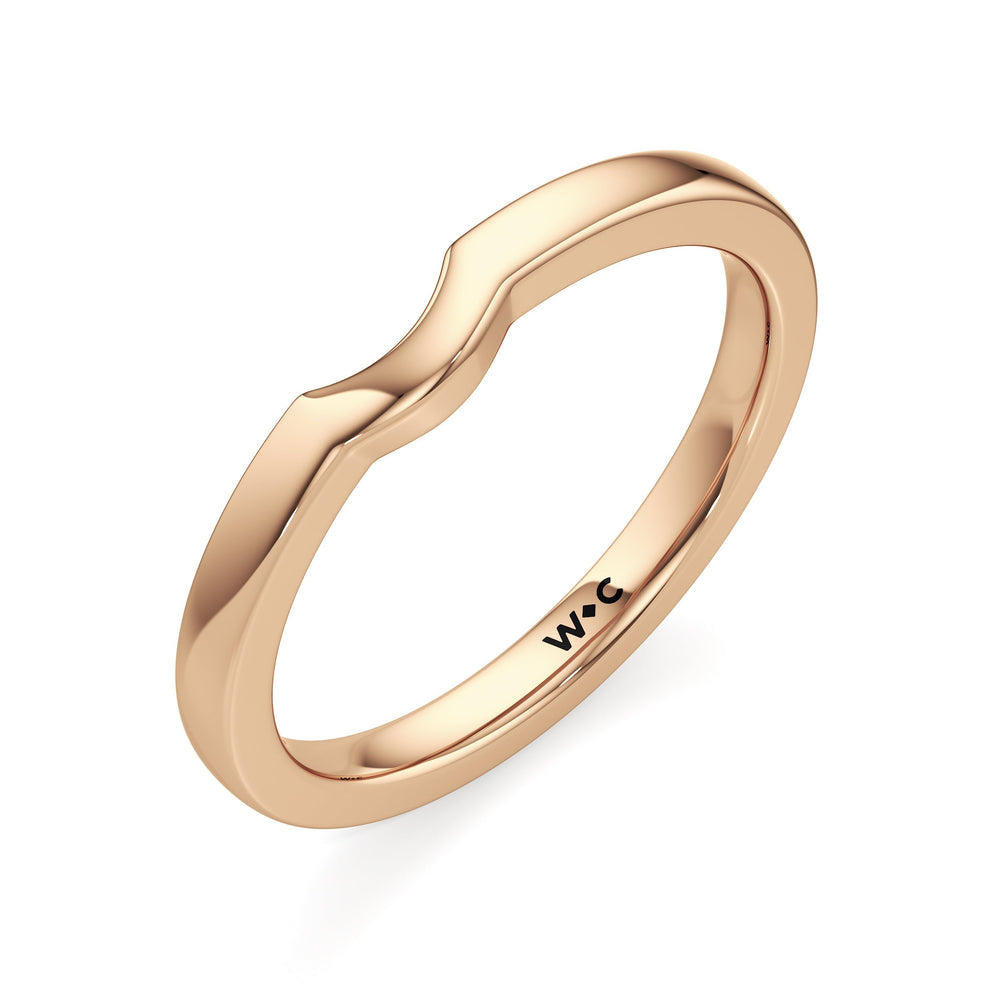 The Camille Wedding Band with 18KT Rose Gold Cut Diamond in 14KT Rose Gold view 3
