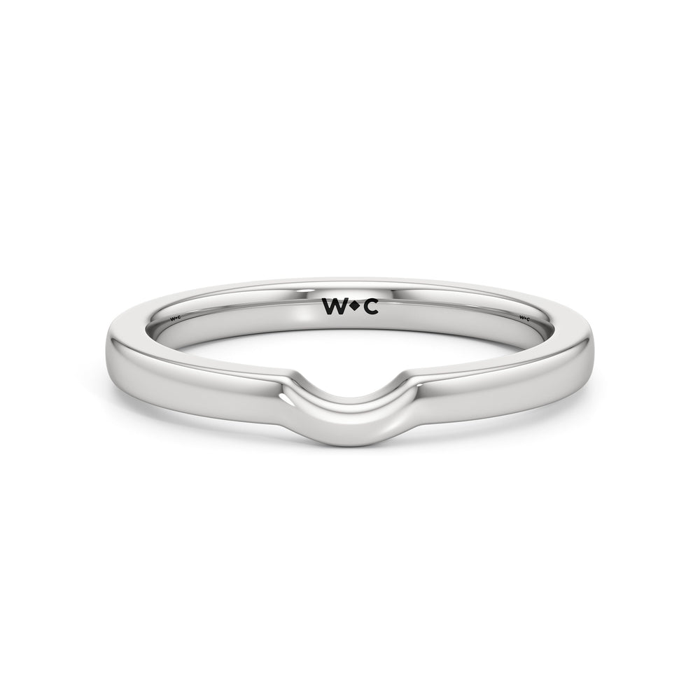 The Camille Wedding Band with Platinum Cut Diamond in 14KT Platinum view 1
