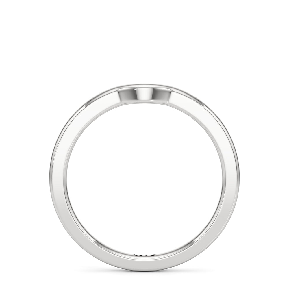 The Camille Wedding Band with Platinum Cut Diamond in 14KT Platinum view 2
