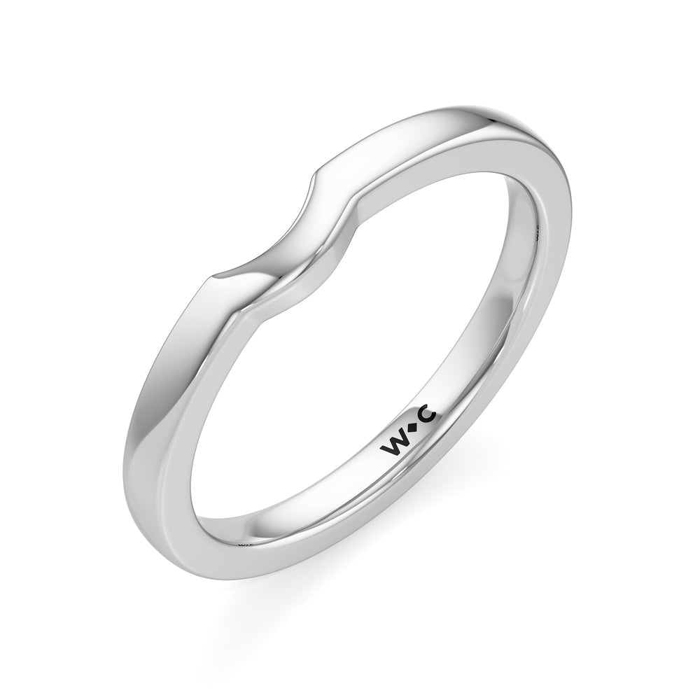 The Camille Wedding Band with Platinum Cut Diamond in 14KT Platinum view 3
