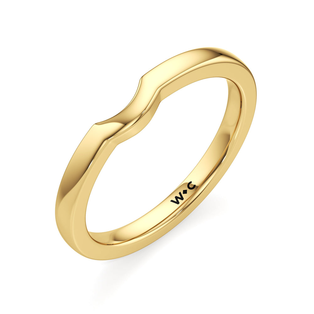 The Camille Wedding Band with 18KT Yellow Gold Cut Diamond in 14KT Yellow Gold view 3
