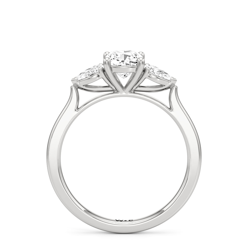 The Camille Engagement Ring with Cushion Cut Diamond in 14KT Platinum view 3
