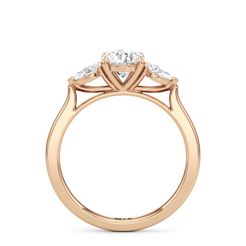 The Camille Engagement Ring with Round Cut Diamond in 14KT Rose Gold view 2
