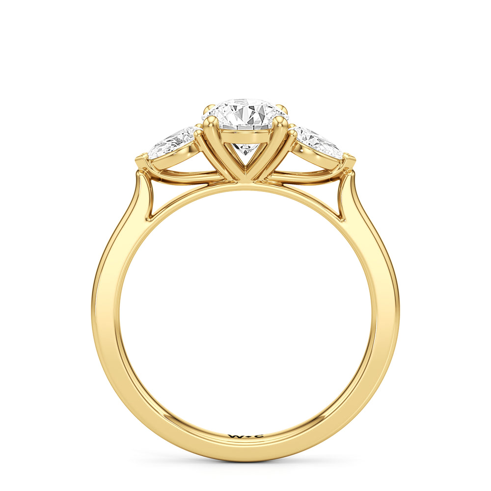 The Camille Engagement Ring with Round Cut Diamond in 14KT Yellow Gold view 2
