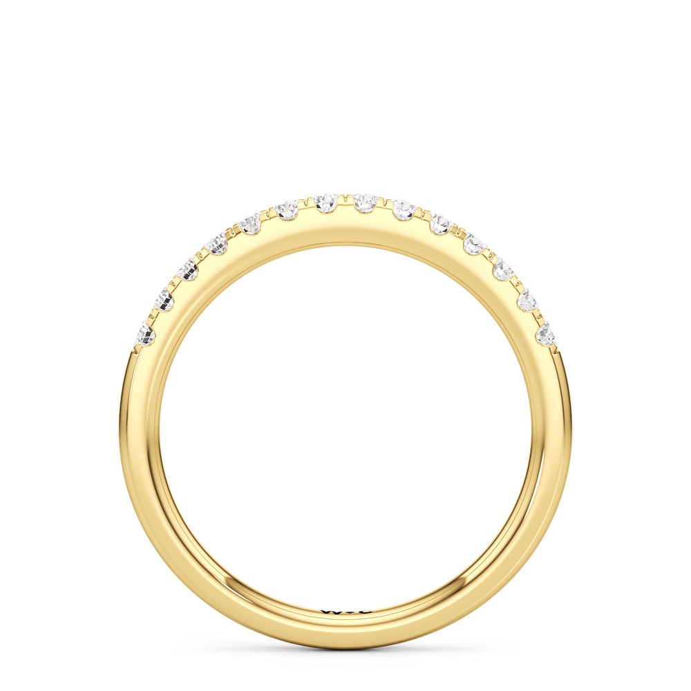 The Matilda Diamond Wedding Band with 18KT Yellow Gold Cut Diamond in 14KT Yellow Gold view 2
