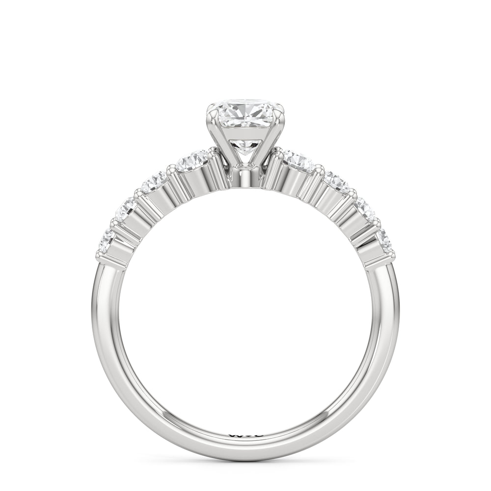 The Matilda Engagement Ring with Cushion Cut Diamond in 14KT Platinum view 2
