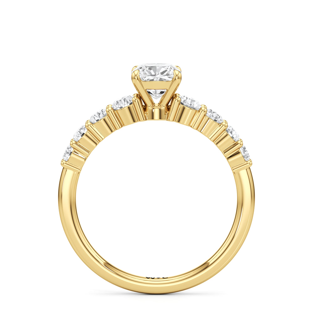 The Matilda Engagement Ring with Cushion Cut Diamond in 14KT Yellow Gold view 2
