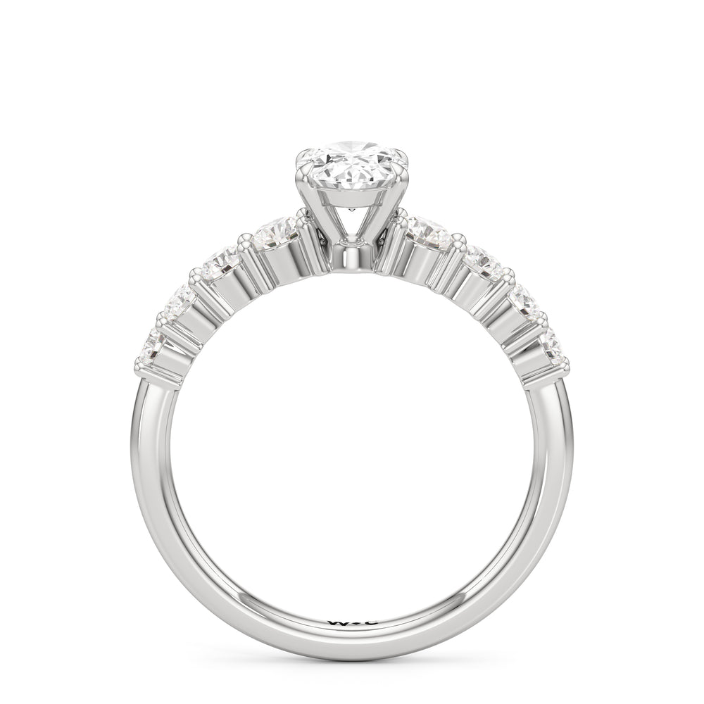 The Matilda Engagement Ring with Oval Cut Diamond in 14KT Platinum view 2

