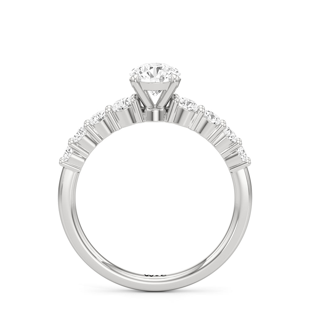 The Matilda Engagement Ring with Round Cut Diamond in 14KT Platinum view 2
