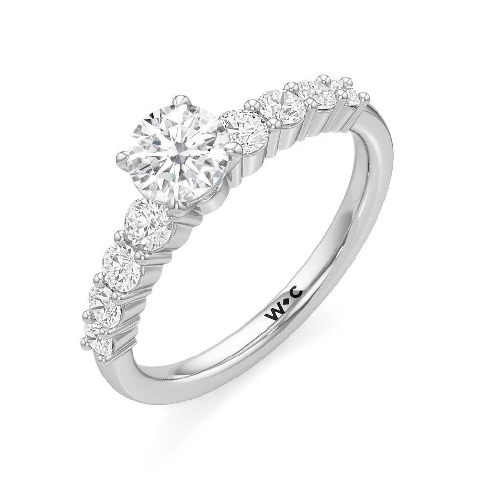 The Matilda Engagement Ring with Round Cut Diamond in 14KT Platinum view 3
