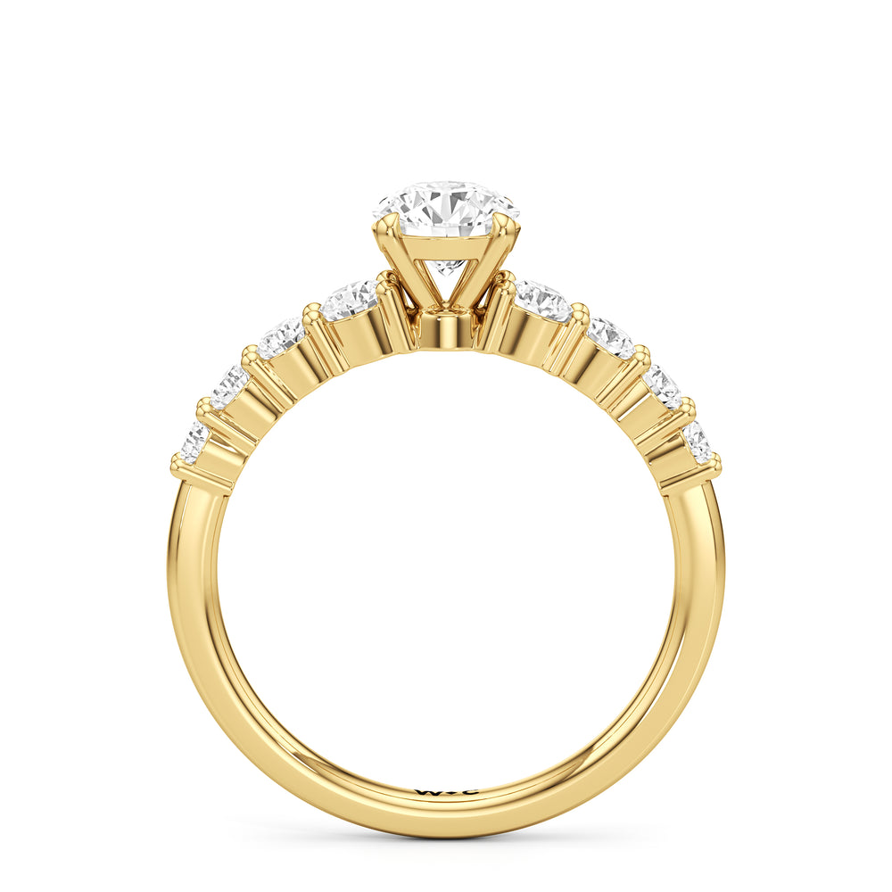 The Matilda Engagement Ring with Round Cut Diamond in 14KT Yellow Gold view 2
