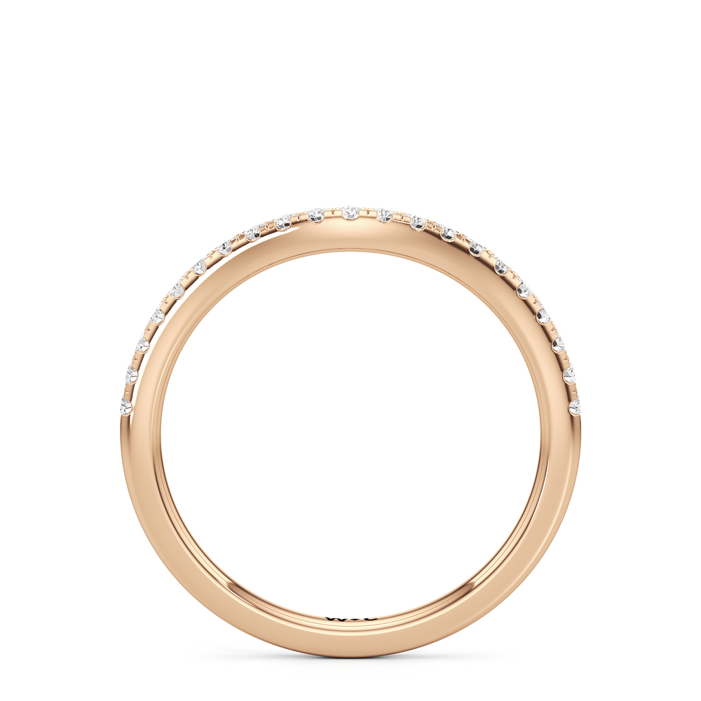 The Lucia Diamond Wedding Band with 18KT Rose Gold Cut Diamond in 14KT Rose Gold view 2
