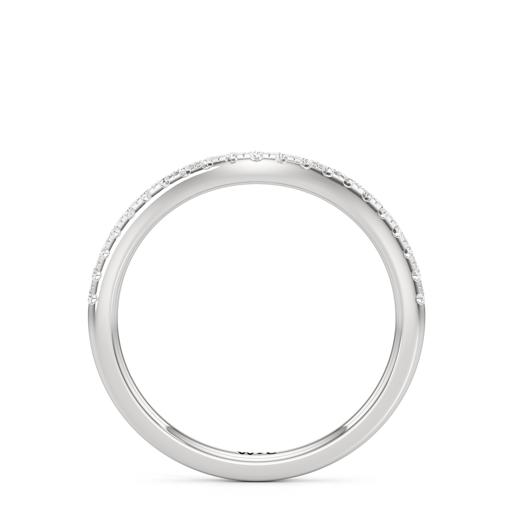 The Lucia Diamond Wedding Band with Platinum Cut Diamond in 14KT Platinum view 2
