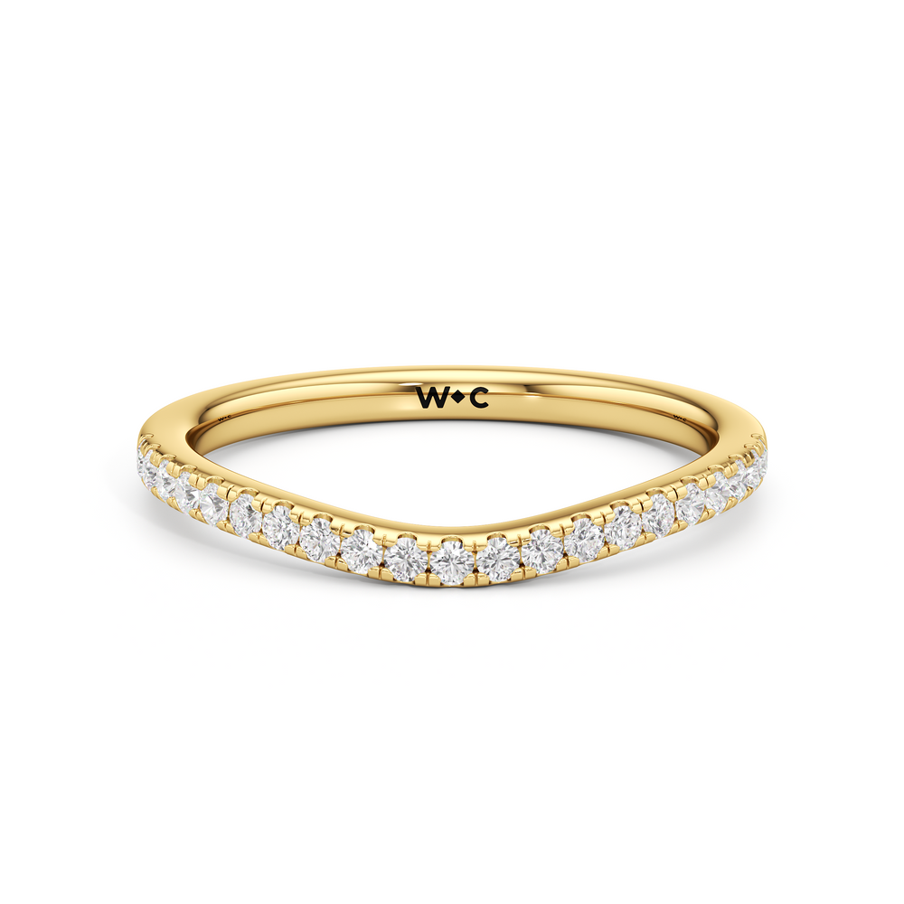 The Lucia Diamond Wedding Band with 18KT Yellow Gold Cut Diamond in 14KT Yellow Gold view 1
