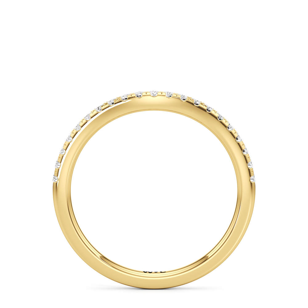 The Lucia Diamond Wedding Band with 18KT Yellow Gold Cut Diamond in 14KT Yellow Gold view 2
