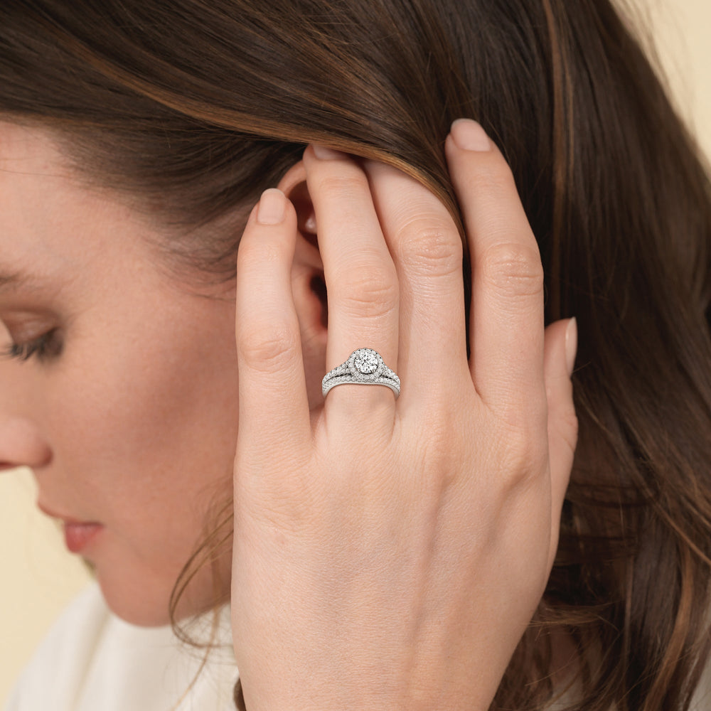 The Lucia Diamond Wedding Band with 18KT Rose Gold Cut Diamond in 14KT Rose Gold view 6
